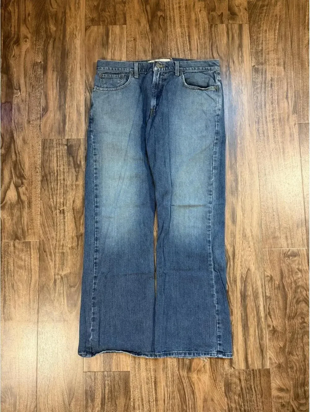 Vintage Levis 527 Baggy Low Rise Boot Cut Flare Distressed Jeans Size 34x30